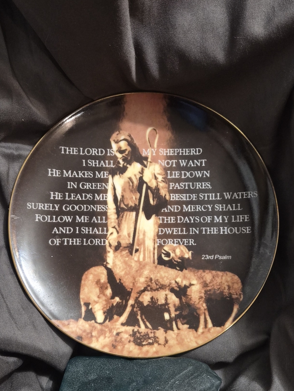 The Lord Is My Shepherd, Religious 23rd Psalm, Decorative Wall Plate